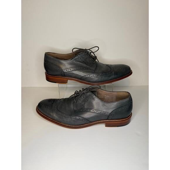 Joseph Abboud Wingtip Oxford Dress Shoe Men’s Size 12 Gray Leather 40G4R00003 - Picture 1 of 7